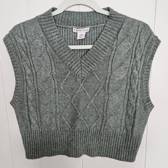 Sincerly Jules Sweaters - Simply Jules Green Sweater Vest Soft Heathered Sage
